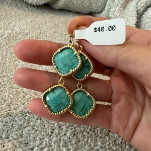 Turquoise clover earrings